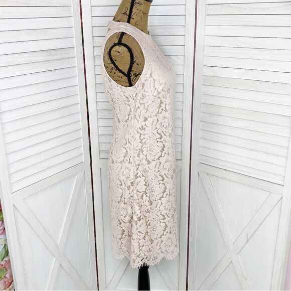 Vince Camuto Floral Lace Open Back Halter Shift Party Dress Blush Pink 4 - Picture 3 of 14